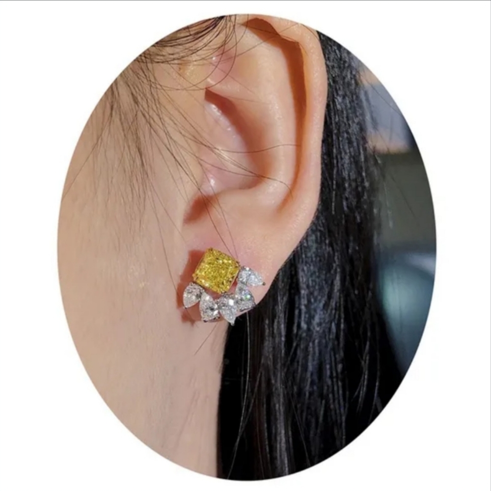New Canary 2ct Waterdrop Crystal Earrings